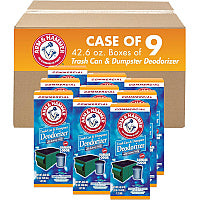 Arm & Hammer Trash Can and Dumpster Deodorizer with Baking Soda, Sprinkle Top, Original, Powder, 42.6 oz Box, 9/Carton (3320084116CT)