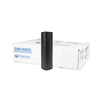 Inteplast Group High-Density Commercial Can Liners, 30 gal, 9.91 mic, 30" x 37", Black, Interleaved Roll, 25 Bags/Roll, 20 Rolls/Carton (S303710K)