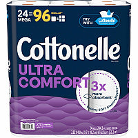 Cottonelle(R) Ultra Comfort Toilet Paper, 2-Ply, 224 Sheets, 24 Rolls 2 Ply - White - Paper, Fiber - 24 / Pack (55464)