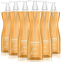 Method(R) Dish Soap, Clementine, 18 oz Pump Bottle, 6/Carton (00735CT)