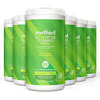 Method All Purpose Cleaning Wipes, 1 Ply, Lime and Sea Salt, White, 70/Canister, 6/Carton (338525)