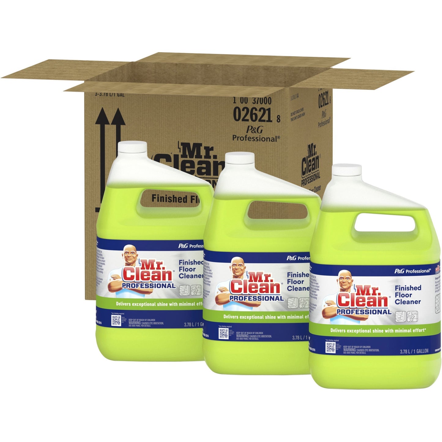 Mr. Clean Finished Floor Cleaner, Lemon Scent, 1 gal Bottle, 3/Carton (02621CT)