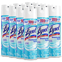 Lysol(R) Disinfectant Spray, Crisp Linen, 19 oz. Aerosol, 12 Cans (79329CT)