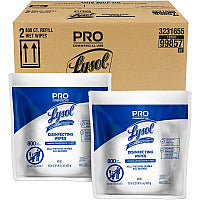 Lysol(R) Pro Disinfecting Wipe Bucket Refill, 2 Bags, 1600 Wipes (99857CT)