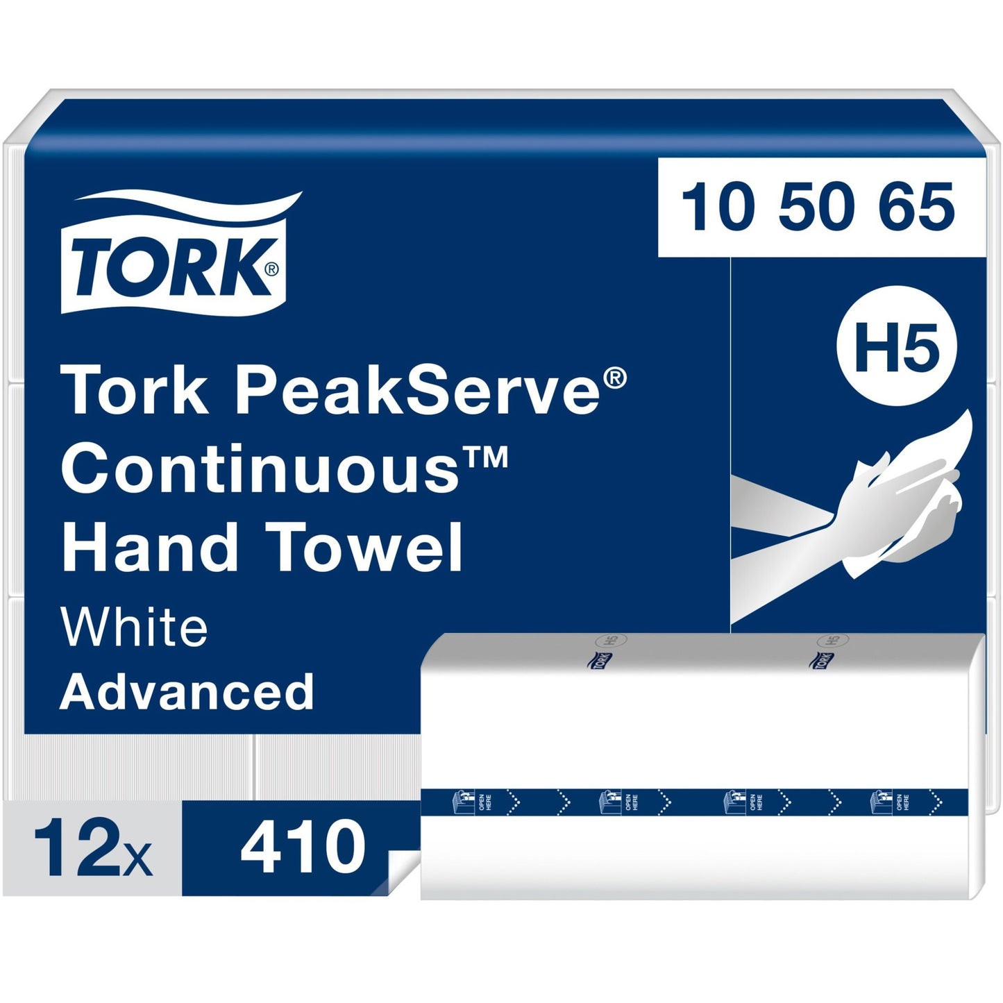 Tork(R) Continuous Multifold Paper Towels, 1-Ply, White, 4920 Towels (105065)