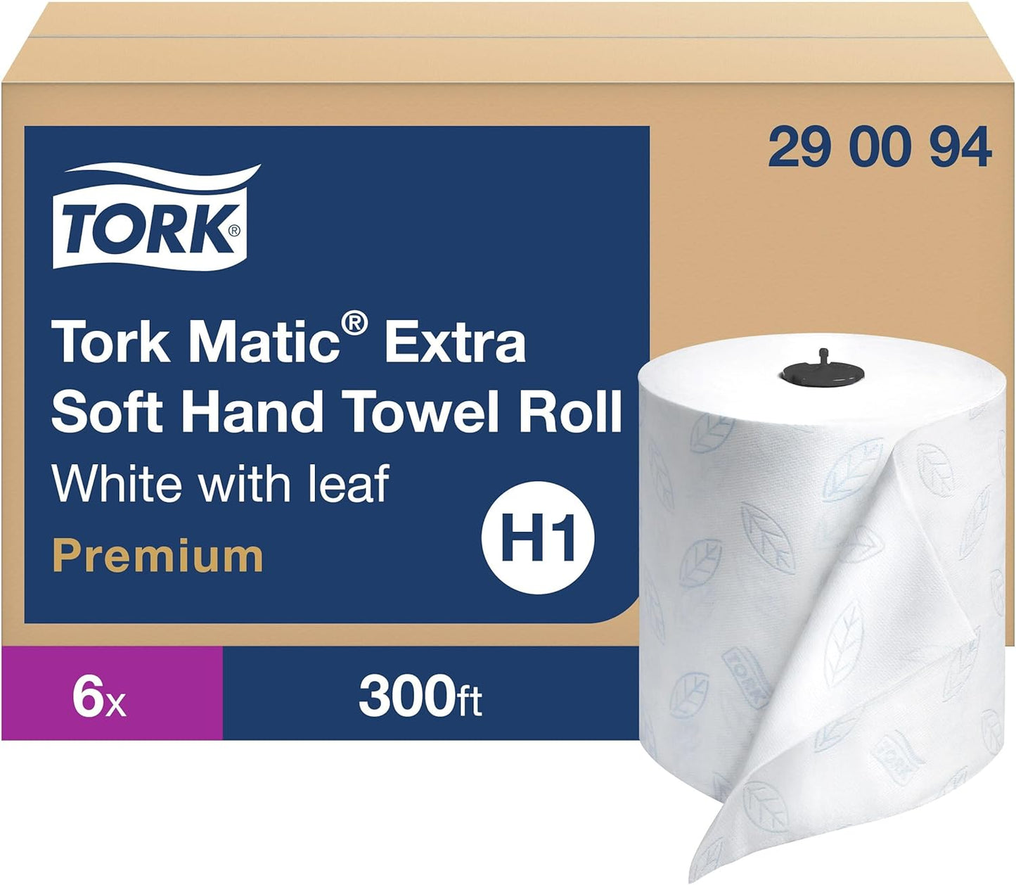 Tork(R) Soft Matic Handwound Roll Paper Towels, 1-Ply, White, 6 Rolls (290094)