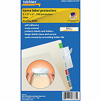 Tabbies Self-adhesive File Folder Label Protectors For 3 1/2" x 2" Sheet - Rectangular - Clear - 100 / Pack (58385)