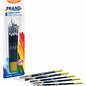 Prang Multipurpose Hobby Brush Set Assorted - Wood Red Handle - Aluminum Ferrule - 5 / Set (94005)