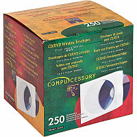 Compucessory CD/DVD White Window Envelopes CD/DVD - 5" Width x 5" Length - White - 250 / Box (26501)