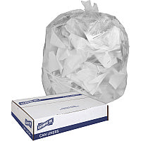 Genuine Joe Clear Trash Can Liners Medium Size - 30 gal Capacity - 36" Length x 30" Width x 0.60 mil (15 Micron) Thickness - Low Density - Clear - 250/Box - 1 / Carton (GJO01012)
