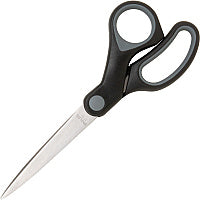Sparco Straight Scissors w/Rubber Grip Handle 8" Overall Length - Straight - Stainless Steel - Black, Gray - 1 Each (25226)