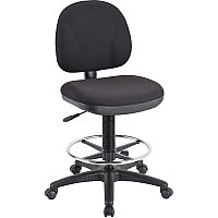 Lorell Millenia Series Adjustable Task Stool with Back Black Seat Color - Black - 1 Each (LLR80008)