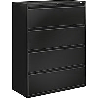HON 800 Series Full-Pull Locking Lateral File - 4-Drawer 42" Width x 19.3" Depth x 53.3" Height - 4 x Drawer(s) for File - Legal, Letter, A4 - Lateral - Ball-bearing Suspension, Locking System, Hanging Rail, Adjustable Drawer Glide, Tamper Resista (894LP)