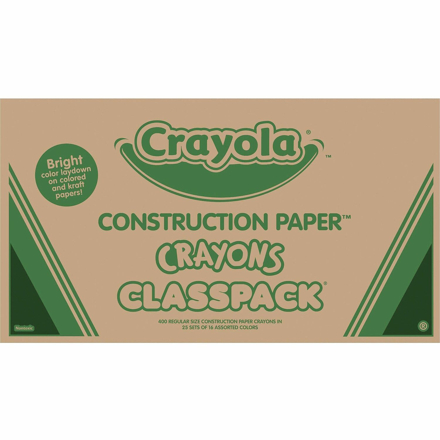 Crayola 16-Color Construction Paper Crayon Classpack Classroom - Multicolor - 400 / Box (521617)