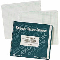 Ekonomik Check / Deposit Register 40 Sheet(s) - Wire Bound - 10" x 8.75" Sheet Size - White Sheet(s) - Green Print Color - Recycled - 1 Each (A)