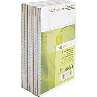Nature Saver 100% Recycled White Jr. Rule Legal Pads - Jr.Legal 50 Sheets - 0.28" Ruled - 15 lb Basis Weight - Jr.Legal - 5" x 8" Sheet Size - White Paper - Perforated, Back Board - Recycled - 1 Dozen (00863)
