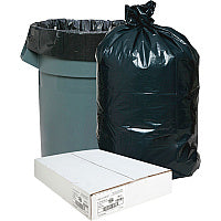Nature Saver Black Low-density Recycled Can Liners Medium Size - 33 gal Capacity - 39" Length x 33" Width x 1.25 mil (32 Micron) Thickness - Low Density - Black - Plastic - Cleaning Supplies - Recycled - 100 / Carton (00989)
