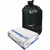 Genuine Joe Heavy-Duty Trash Can Liners Large Size - 45 gal Capacity - 46" Length x 39" Width x 1.50 mil (38 Micron) Thickness - Low Density - Black - 50/Box - 1 / Carton (GJO01534)