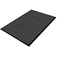 Genuine Joe Ribbed Indoor Wiper Mat Warehouse, Indoor - 72" Length x 48" Width - Vinyl, Polypropylene - Charcoal - 1 Each (GJO55461)