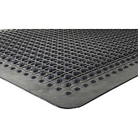 Genuine Joe Flex Step Rubber Anti-Fatigue Mats Warehouse - 60" Length x 36" Width - Rubber - Black - 1 Each (GJO70373)