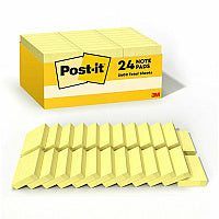 Post-it(R) Notes Value Pack 2160 - 1 1/2" Flag/Note Width x 2" Flag/Note Length - Rectangle - 90 Sheets per Pad - Unruled - Yellow - Paper - 24 / Pack (65324VADB)