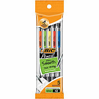 BIC Xtra-Smooth No. 2 Mechanical Pencils With Erasers 0.7 mm Lead - #2 - 5 / Pack (MPP51)