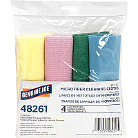 Genuine Joe Color-coded Microfiber Cleaning Cloths 16" Width x 16" Length - Assorted - MicroFiber - 4 / Pack (GJO48261)