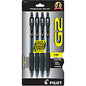 Pilot G2 Premium Gel Roller Pens 0.7 mm Fine Pen Point - Refillable - Retractable - Black Ink - Gel-based - 4 / Pack (31057)