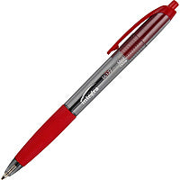 Integra Rubber Grip Retractable Pens 1 mm Medium Pen Point - Retractable - Red Ink - Red Barrel - 1 Dozen (36177)