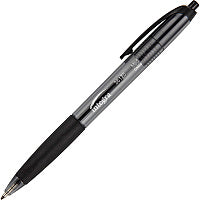 Integra Rubber Grip Retractable Pens 1 mm Medium Pen Point - Retractable - Black Ink - Black Barrel - 1 Dozen (36175)