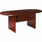 Lorell Essentials Oval Conference Table Laminated Oval Top - Slab Base - 36" Table Top Length x 72" Table Top Width x 1.25" Table Top Thickness - 29.50" Height - Assembly Required - Mahogany - 1 Each (LLR87272)