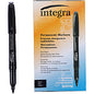 Integra Permanent Fine Point Markers Fine Marker Point - Black Ink - 1 Dozen (30016)