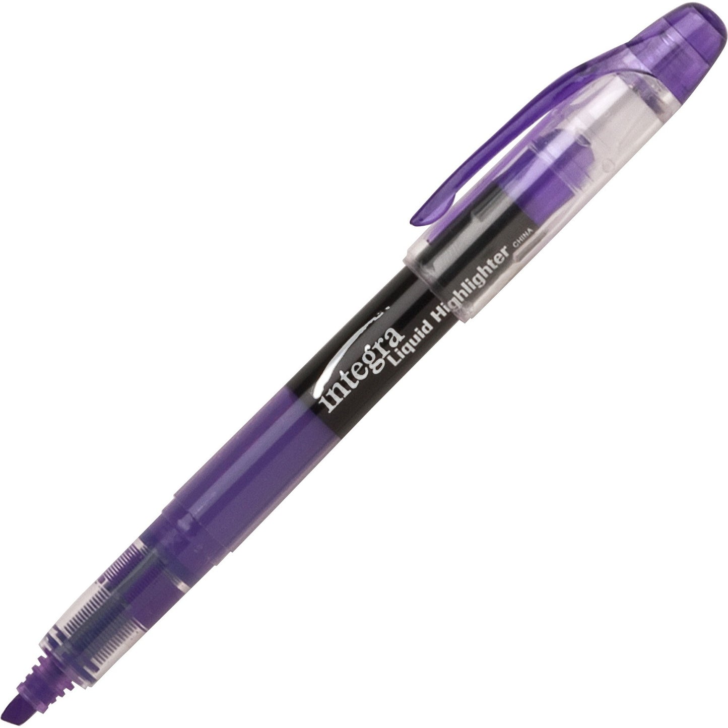 Integra Liquid Highlighters Chisel Marker Point - Purple Ink - 1 Dozen (33315)
