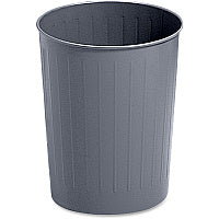 Safco Round Wastebasket, Steel, 23.5 qt, Charcoal 5.88 gal Capacity - Round - 14" Height x 13" Diameter - Steel - Charcoal - 1 Each (9604CH)