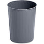 Safco Round Wastebasket, Steel, 23.5 qt, Charcoal 5.88 gal Capacity - Round - 14" Height x 13" Diameter - Steel - Charcoal - 1 Each (9604CH)