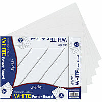 UCreate Poster Board Package Poster, Sign, Art, Office Project, Home Project, Chart - 11" Width x 14" Length - White - 5 / Pack (5417)