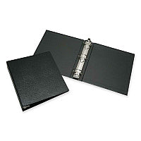 AbilityOne SKILCRAFT Leather Grain Ring Binder Letter - 8.5" x 11" - 2" Capacity - 1 Each - Black (5308881)