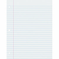 Pacon Ruled Composition Paper - Letter 500 Sheets - Wide Ruled Front Ruling - 0.38" Ruled - Red Margin - Letter - 8 1/2" x 11" Sheet Size - White Paper - Hole-punched - 500 / Ream (2402)