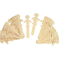 Creativity Street People Shaped Wood Craft Sticks 2" Height x 5.38" Length - Natural - Wood - 36 / Pack (364502)