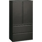 HON Brigade 800 H885LS Lateral File 64.3" Height x 36" Width x 18" Depth - 2 - 3 Shelve(s) - Finish: Charcoal - Storage Cabinet, Radius Pull, Lockable, Glide, Removable Lock, Adjustable Shelf, Heavy Duty - For File Storage, Workstation, Desk, Off (885LSS)