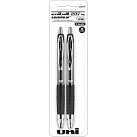 uni-ball 207 Gel Pen 0.7 mm Medium Pen Point - Refillable - Retractable - Black Ink - Gel-based - 2 / Pack (33957PP)