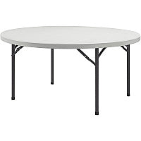 Lorell Ultra-Lite Banquet Folding Table Round Top - 700 lb Capacity - 60" Table Top Diameter - 29.25" Height - Indoor, Outdoor - Gray - 1 Each (LLR60326)