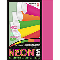 Pacon Neon Multipurpose Paper - Pink Letter - 8 1/2" x 11" - 24 lb Basis Weight - Sustainable Forestry Initiative (SFI) - Neon Pink - 100 / Pack (104319)