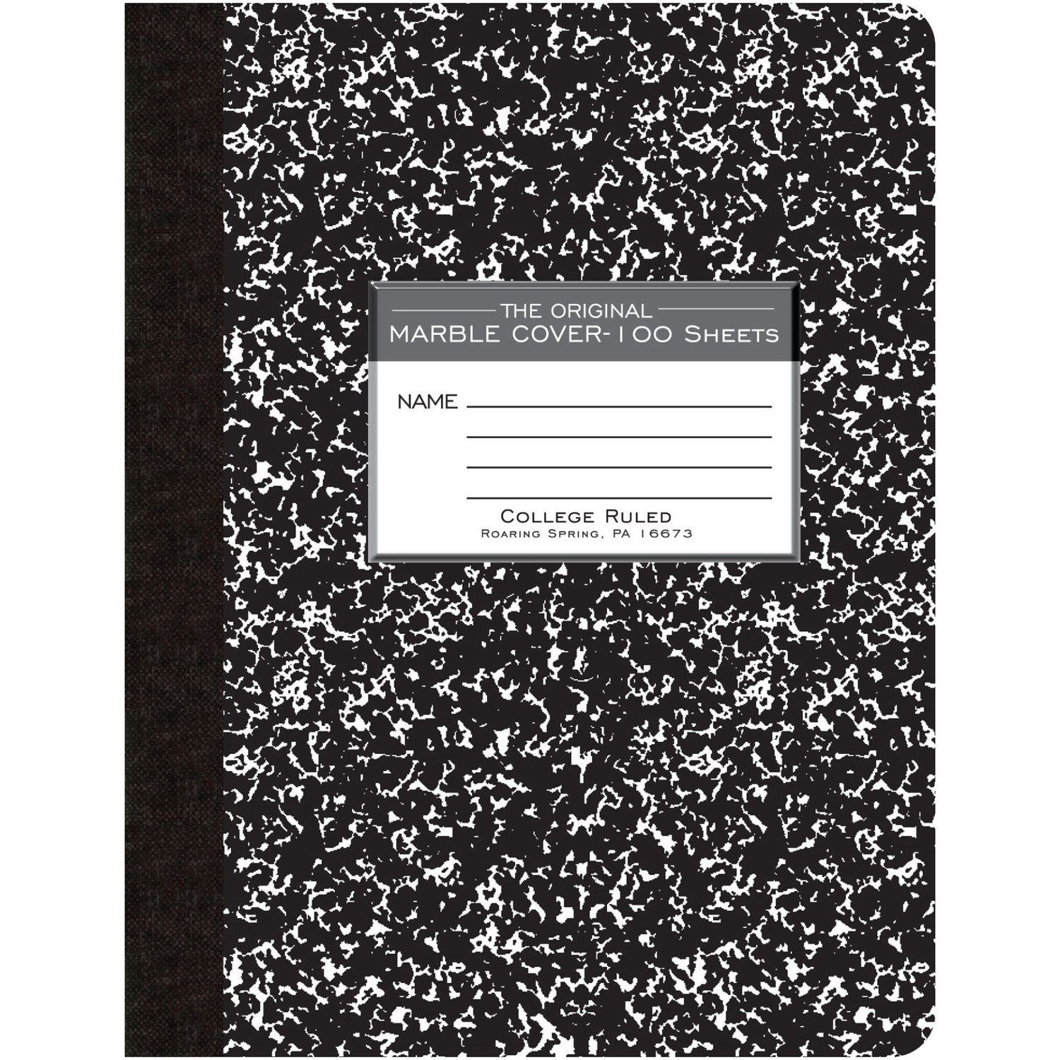 Roaring Spring College Ruled Hard Cover Composition Book 100 Sheets - 200 Pages - Printed - Sewn/Tapebound - Both Side Ruling Surface - Red Margin - 15 lb Basis Weight - 56 g/m² Grammage - 9 3/4" x 7 1/2" Sheet Size - 0.50" Height x 7.5" Widt (77264)