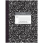 Roaring Spring Black Marble Composition Book 80 Sheets - 160 Pages - Printed - Sewn/Tapebound - Both Side Ruling Surface - 20 lb Basis Weight - 10 1/4" x 7 7/8" Sheet Size - 0.50" Height x 7.9" Width x 10.3" Length - White Paper - Black Binding - (77475)