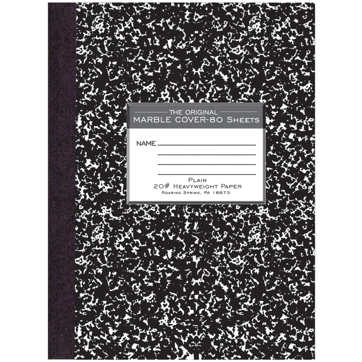 Roaring Spring Signature Collection Unruled Oversized Hard Cover Composition Book 80 Sheets - 160 Pages - Plain - Sewn/Tapebound - Red Margin - 20 lb Basis Weight - 75 g/m² Grammage - 10 1/4" x 7 7/8" Sheet Size - 0.50" Height x 7.9" Width x (77479)