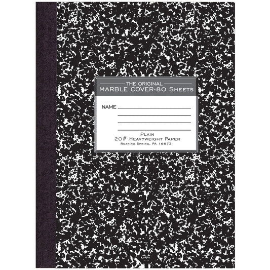 Roaring Spring Signature Collection Unruled Oversized Hard Cover Composition Book 80 Sheets - 160 Pages - Plain - Sewn/Tapebound - Red Margin - 20 lb Basis Weight - 75 g/m² Grammage - 10 1/4" x 7 7/8" Sheet Size - 0.50" Height x 7.9" Width x (77479)
