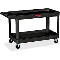 Rubbermaid Commercial 4" Casters 2-shelf Utility Cart 2 Shelf - Push Handle Handle - 4" Caster Size - Foam - 40.25" Length x 25.63" Width x 32.50" Height - Black - 1 Each (9T6700BLA)