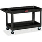 Rubbermaid Commercial 4" Casters 2-shelf Utility Cart 2 Shelf - Push Handle Handle - 4" Caster Size - Foam - 40.25" Length x 25.63" Width x 32.50" Height - Black - 1 Each (9T6700BLA)