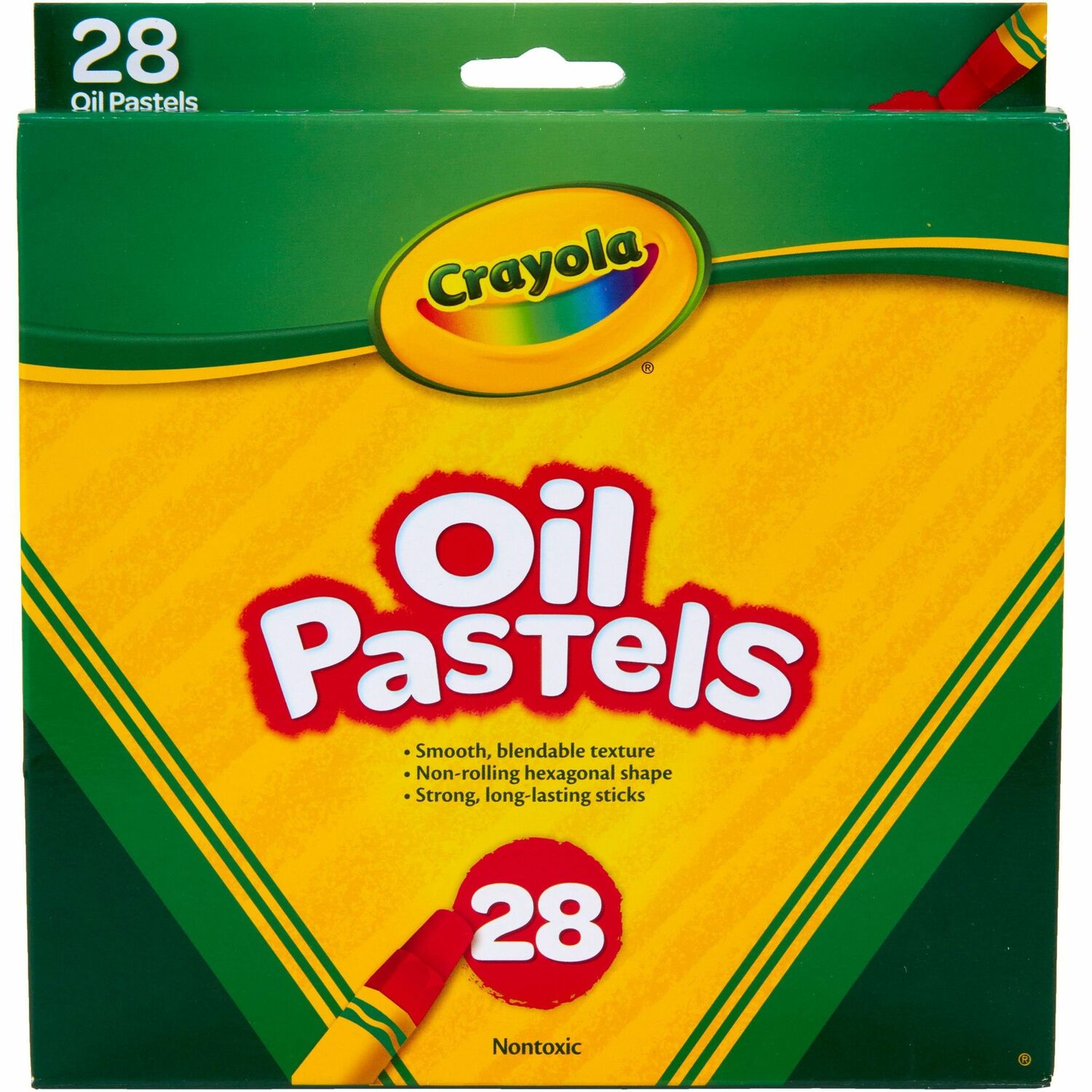 Crayola Jumbo-sized Oil Pestels Apricot, Black, Blue, Green Blue, Blue-violet, Brown, Gray, Green, Metallic Silver, Orange, Peach, ... - 28 / Set (524628)